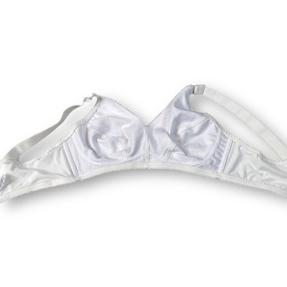 Womens Bra 40D White Floral Jaquarde Wirefree Adjustable Full Coverage Lingerie - Picture 5 of 7